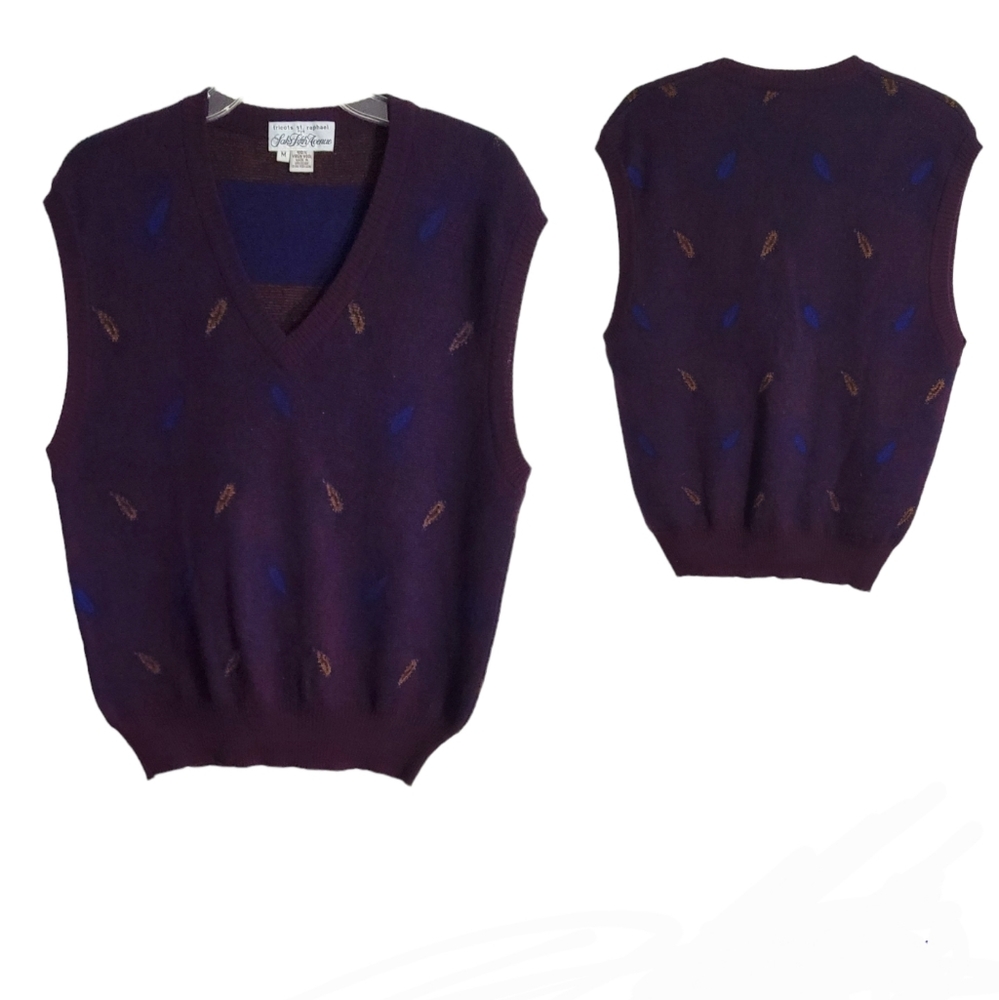Tricots St. Raphael For Saks Fifth Avenue Virgin Wool Sweater Vest Size M